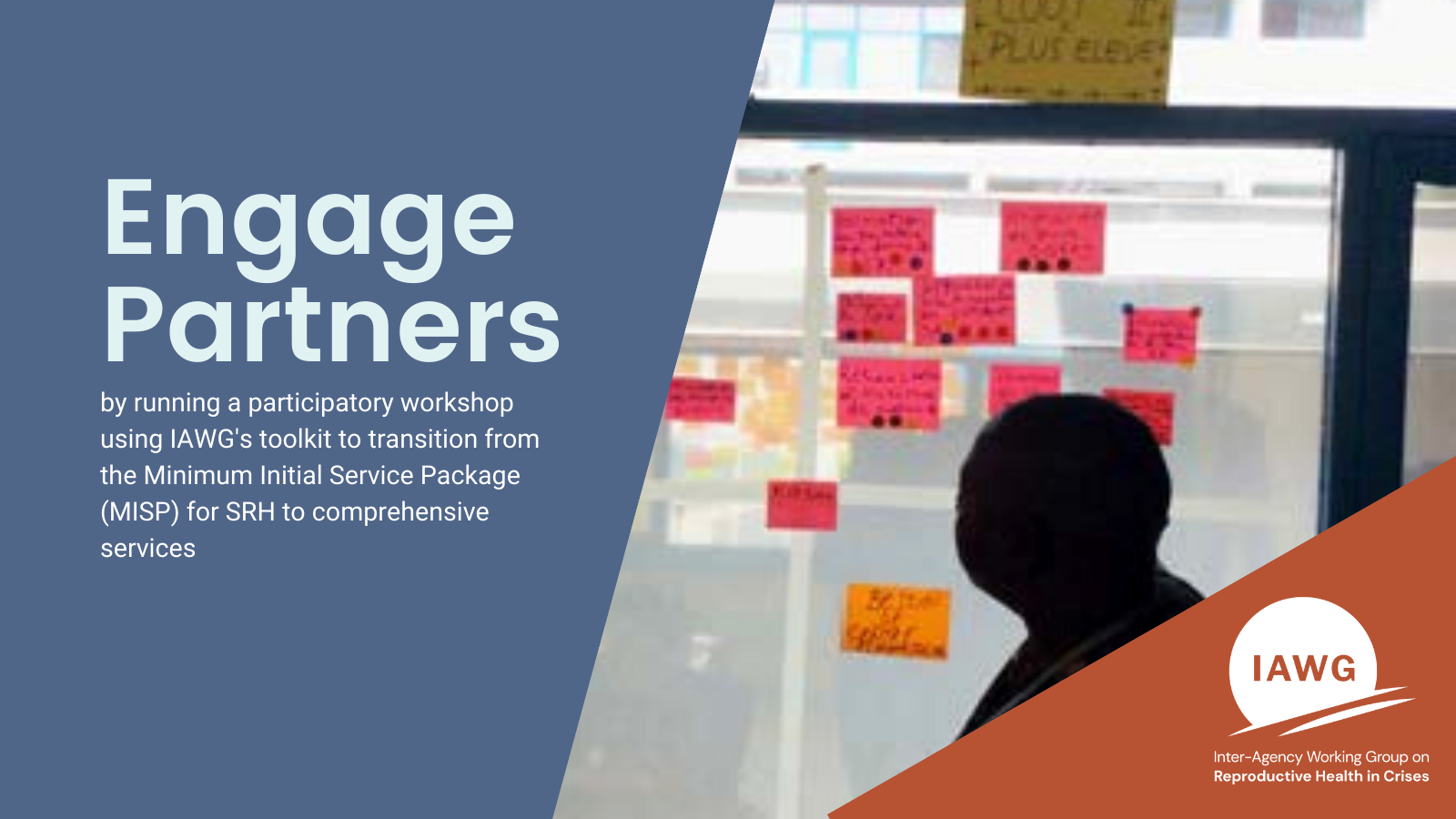 PERSON LOOKS AT POST-ITS ON A WALL FROM PARTICIPATORY WORKSHOP