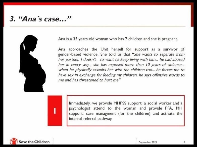 Screenshot of Save the Children presenting an example of their referral pathway.